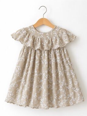 Chasing Fireflies Beige Floral Embroidered Dress - Large